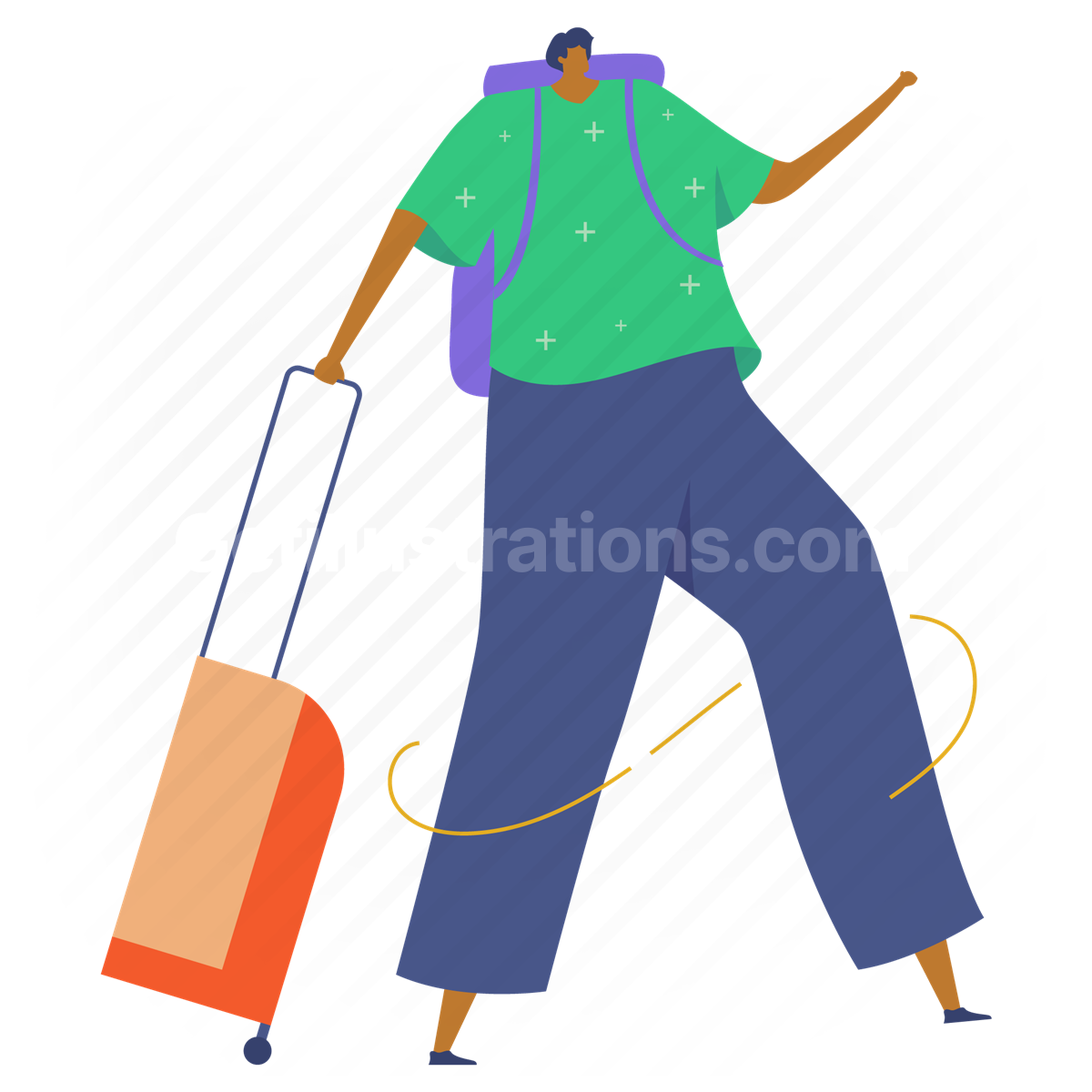 luggage, baggage, wheels, backpack, suitcase, man, people, person